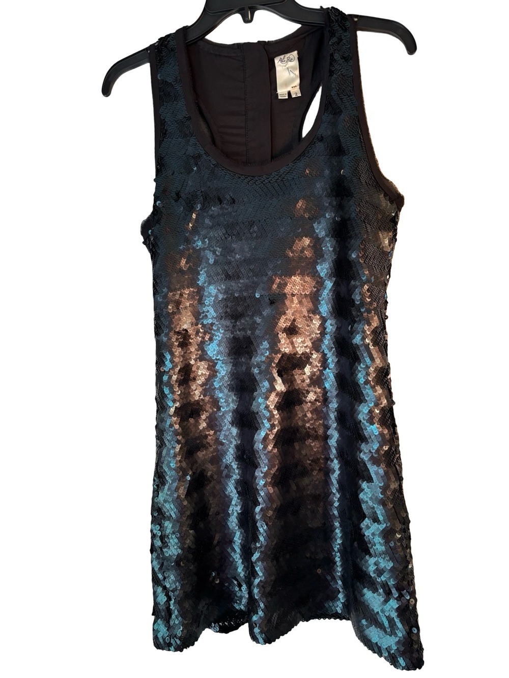 Ali Ro Dark Green Sequin Mini Dress party glam